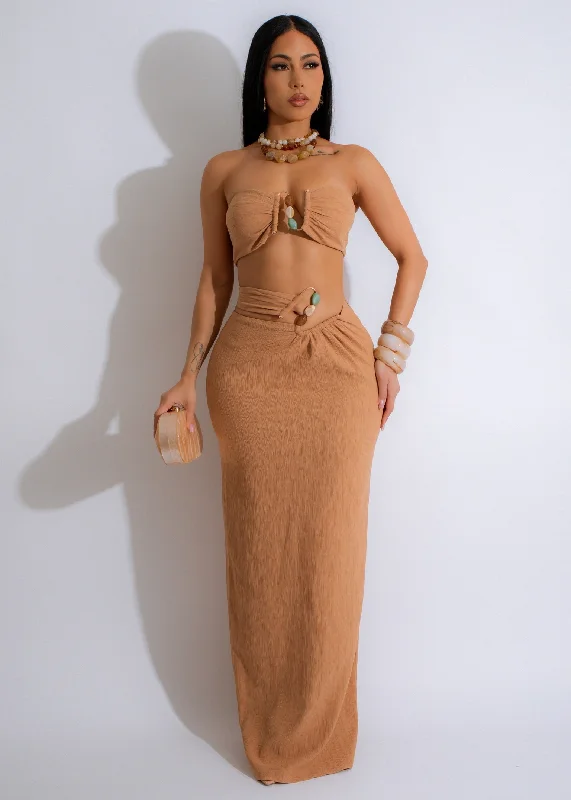 Can't Forget Me Skirt Set Nude