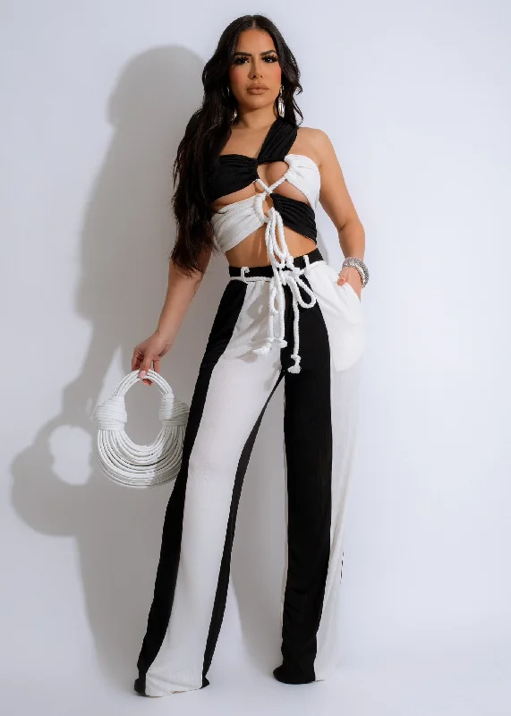 Never Late Pant Set White