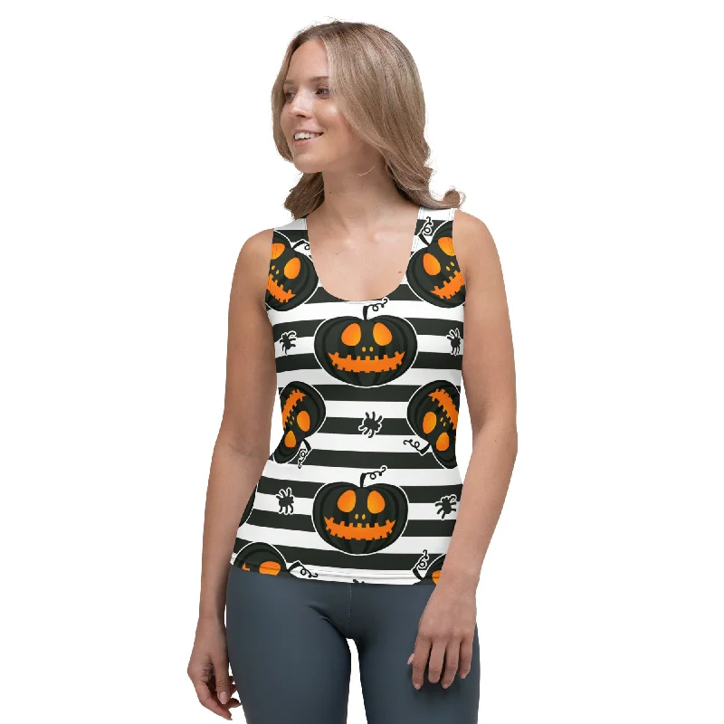 Striped Jack O'lanterns Tank Top