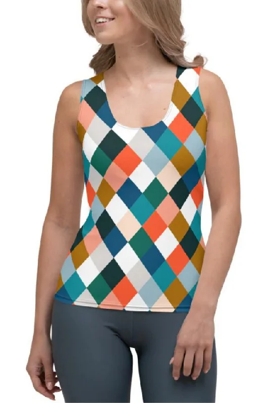 Colorful Rhombus Pattern Tank Top