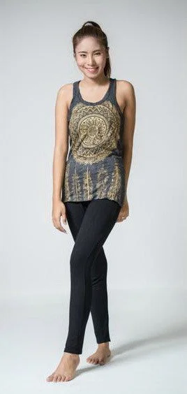 Womens Dreamcatcher Tank Top in Gold on Black