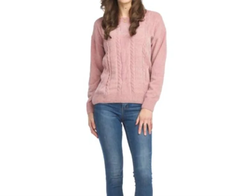 Chenille Sweater In Pink