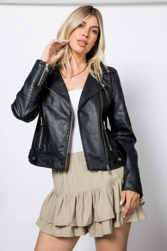 Faux Leather Motorcycle Jacket