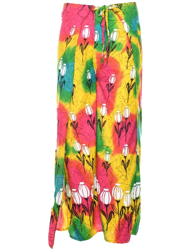 Floral Print Rainbow Trousers - W56 L26