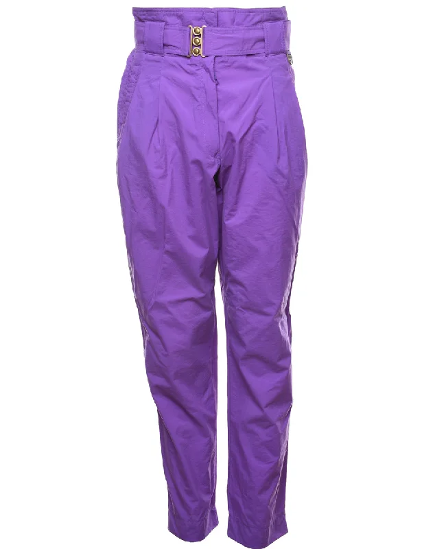 Purple High-Waist Track Pants - W32 L33