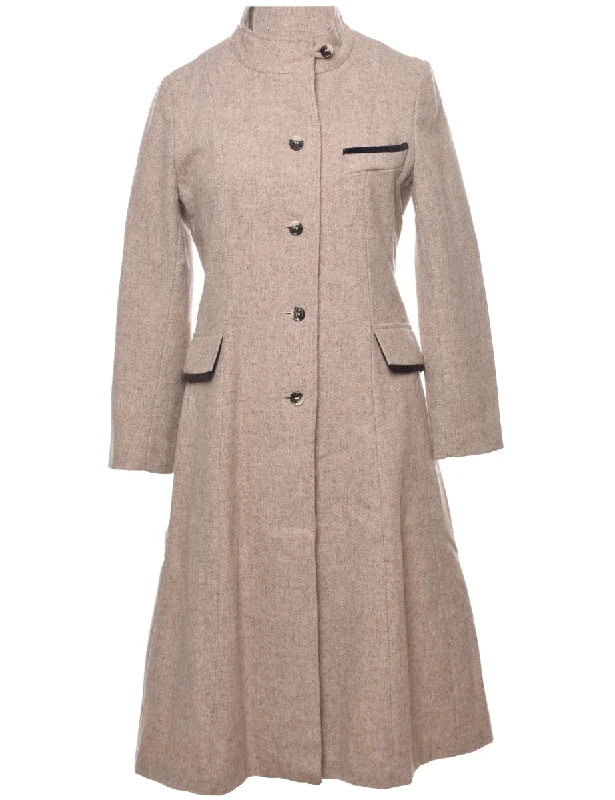 Single Breasted Wool Coat - M