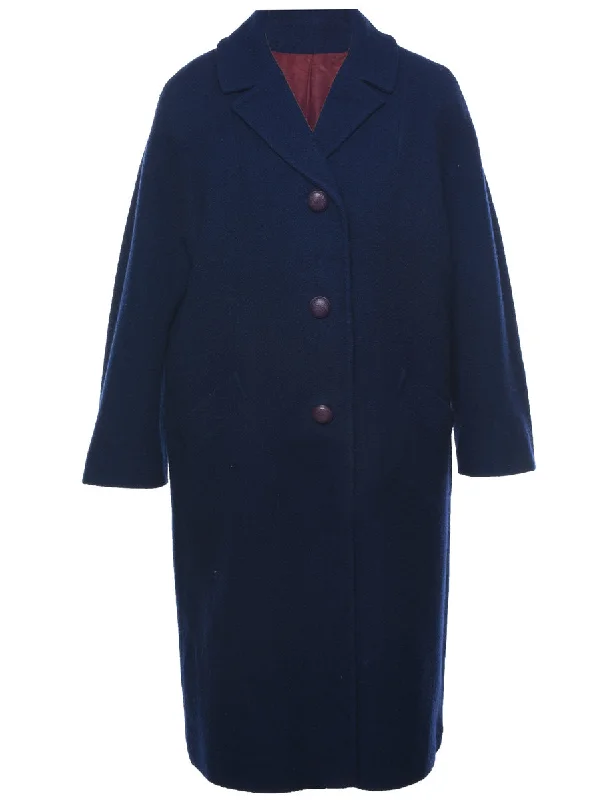 Single Breasted Wool Coat - XL