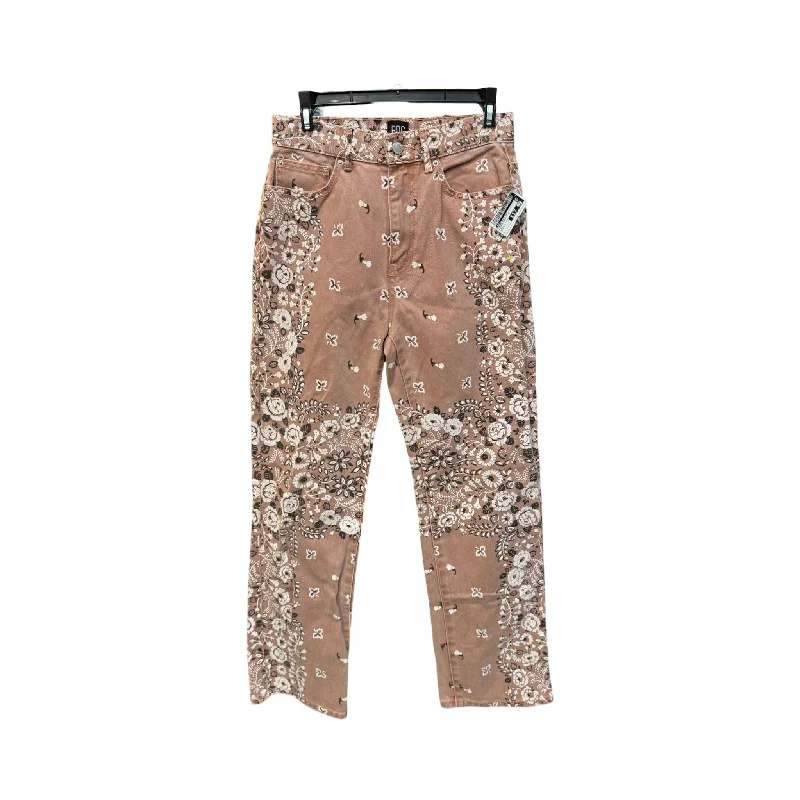 Jeans Boot Cut By Bdg In Floral Print, Size: 4