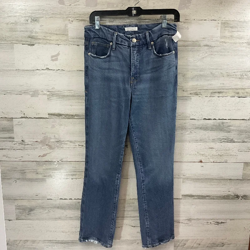 Jeans Straight By Good American In Blue Denim, Size: 4