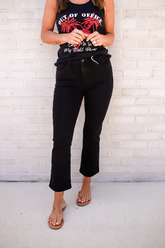 Midnight Stroll Crop Flare Jeans Plus/Reg WH