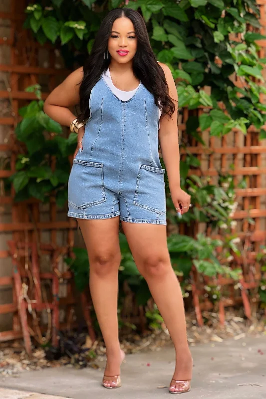 Shana Oversized Denim Overall Romper