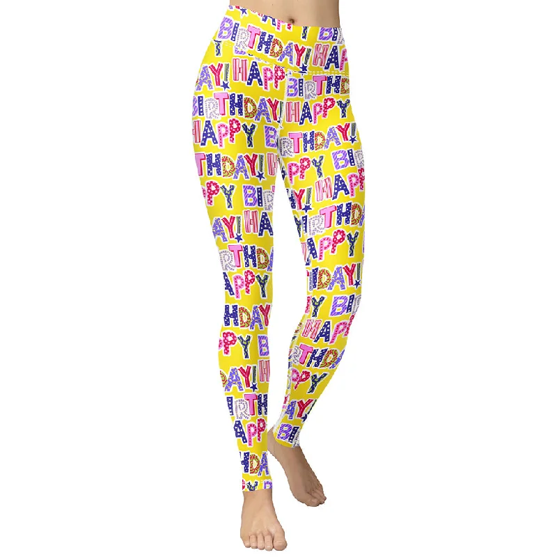 Colorful Birthday Yoga Leggings