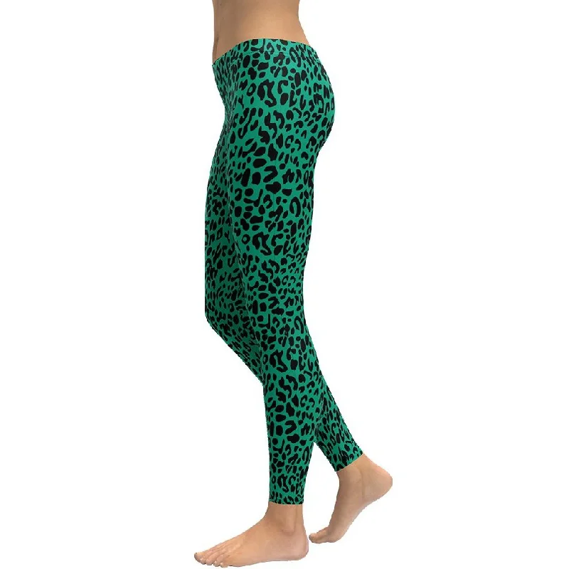 Emerald Green Leopard Leggings