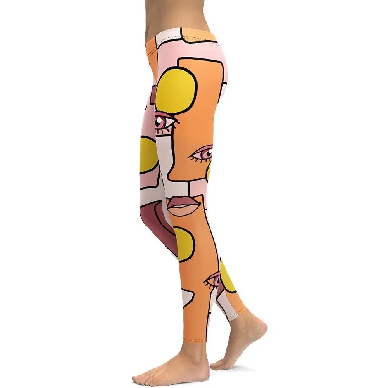 Hand-drawn Contemporary Painting Leggings