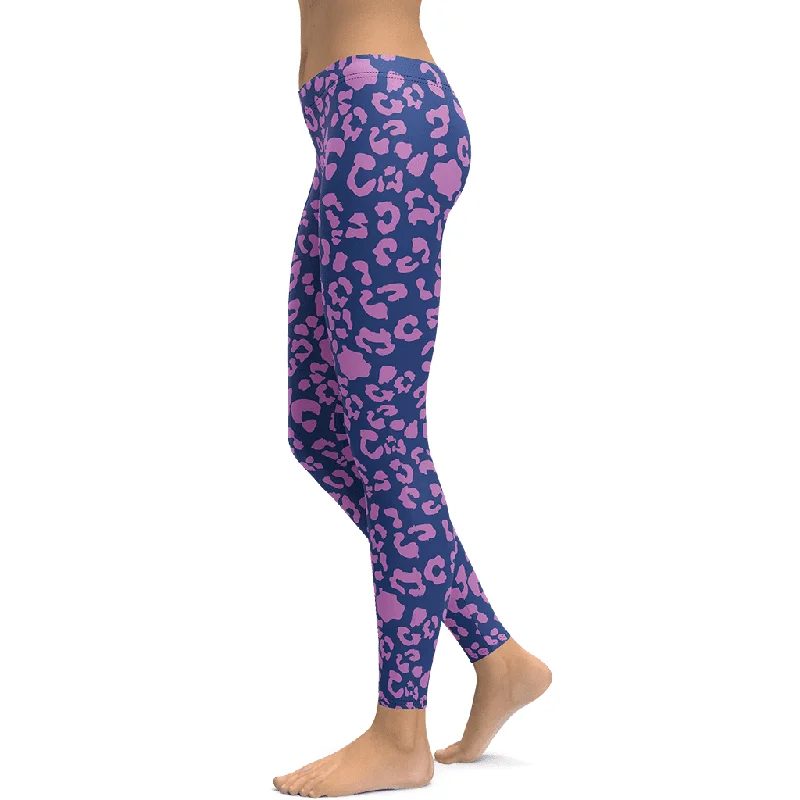 Purple Leopard Print Leggings