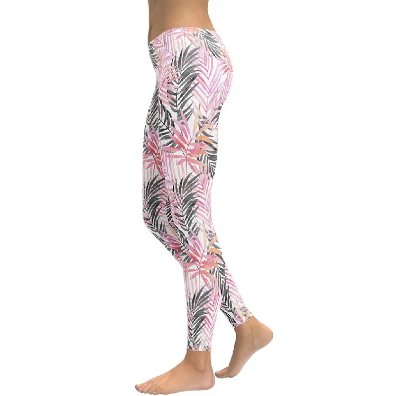 Soft Pink Tropical Leggings