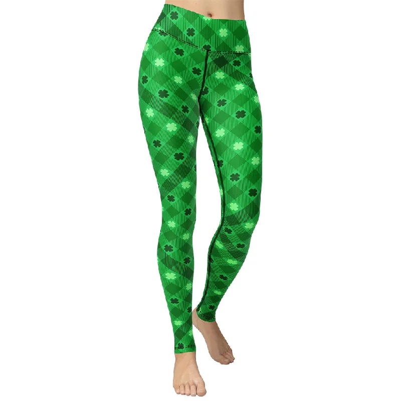 St. Patrick's Day Plaid Yoga Leggings