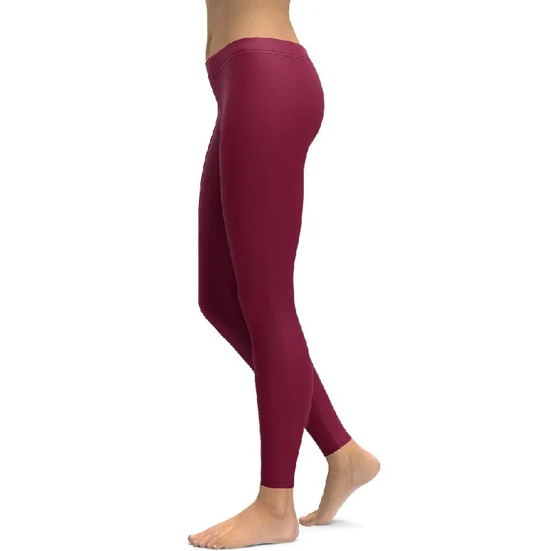 Wine Burgundy Leggings