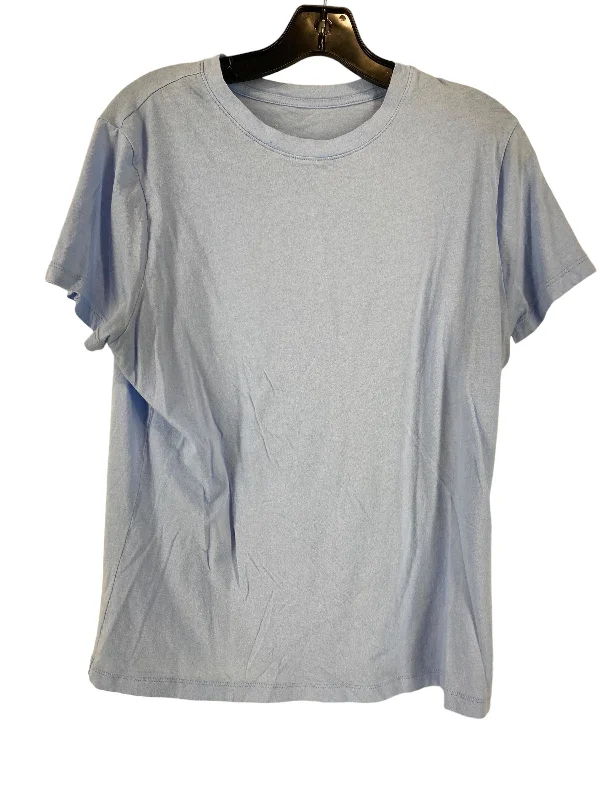 Blue Top Short Sleeve Basic A New Day, Size L