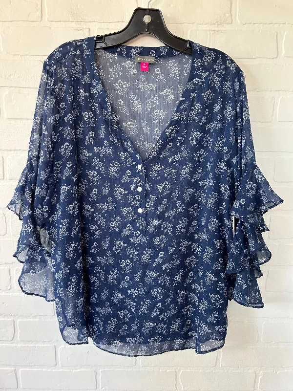 Blue & White Top Short Sleeve Vince Camuto, Size Xl