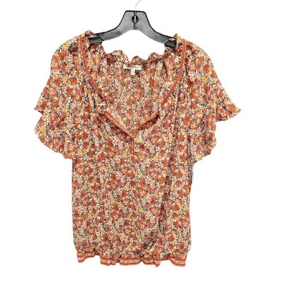 Floral Print Top Short Sleeve Max Studio, Size Xl