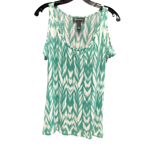 Green White Top Short Sleeve Inc, Size S