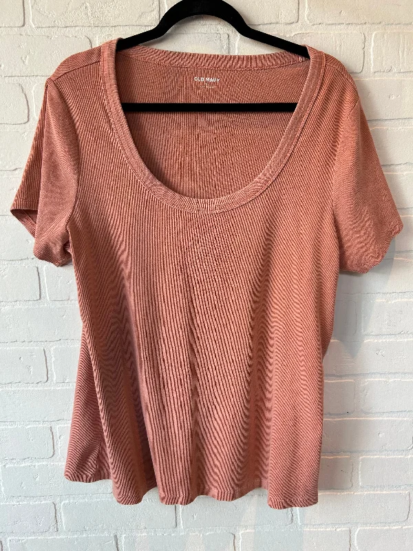 Orange Top Short Sleeve Basic Old Navy, Size Xxl