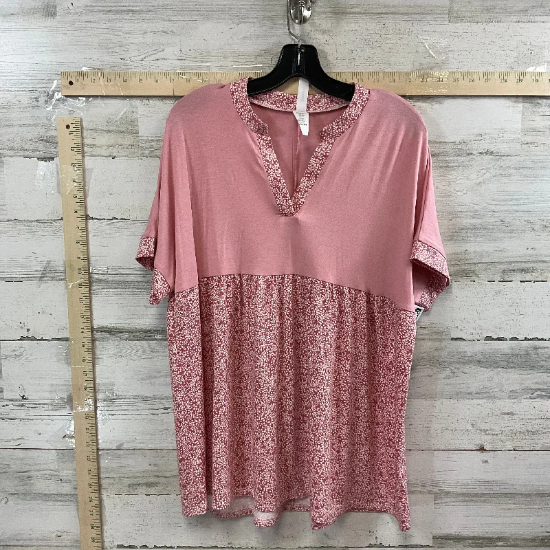 Pink Top Short Sleeve Honeyme, Size L