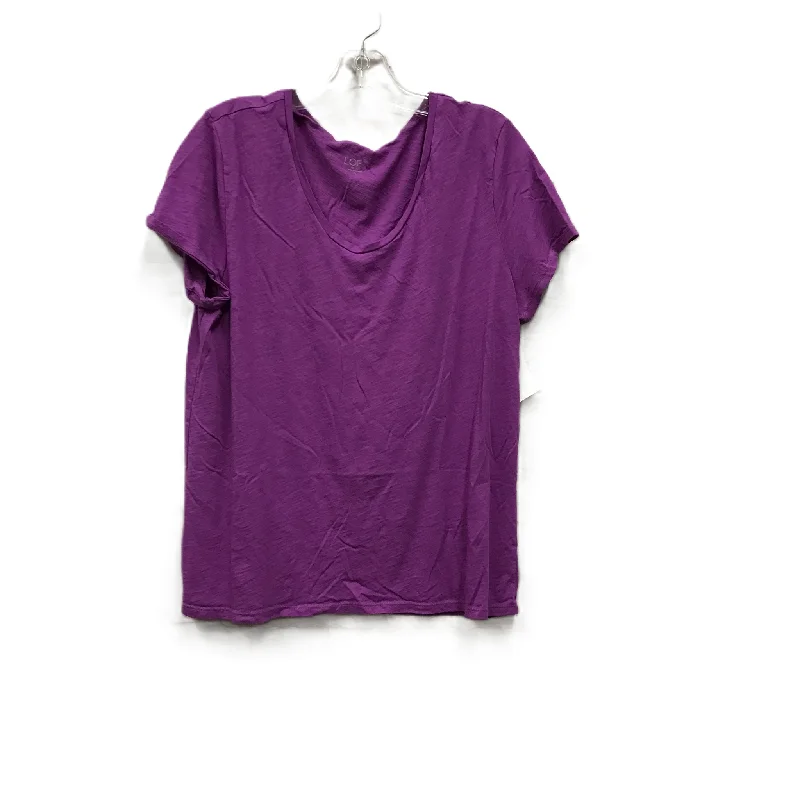 Purple Top Short Sleeve By Loft, Size: Xl