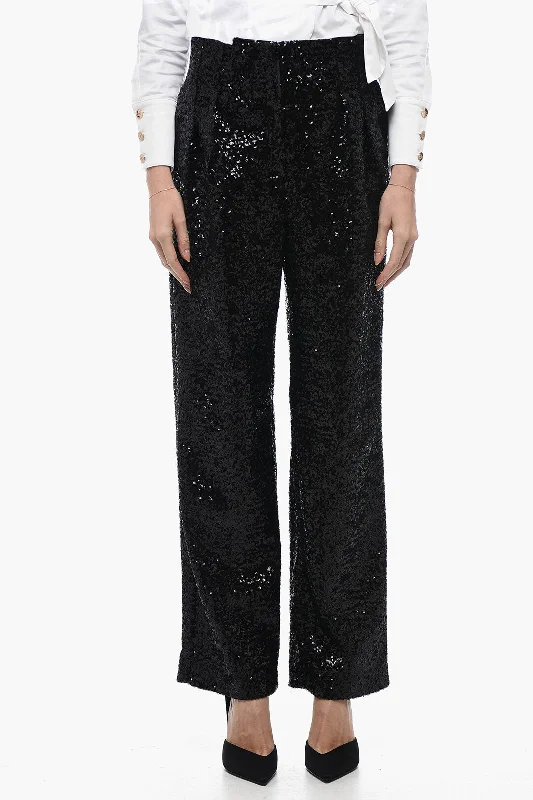 In The Mood For Love Sequined CLYDE Pants with Wide Leg