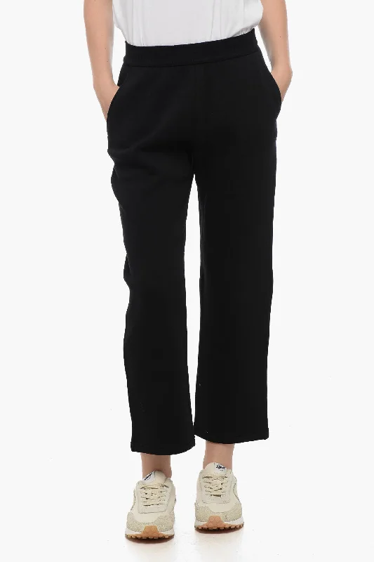 Max Mara S Stretch Cotton Joggers with Embroidered Logo