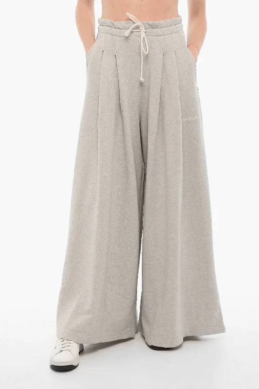 Palm Angels Double-Pleat Wide Leg Sweat Pants