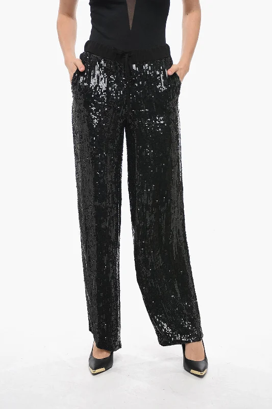 Parosh Sequined GOODY Wide-leg Pants