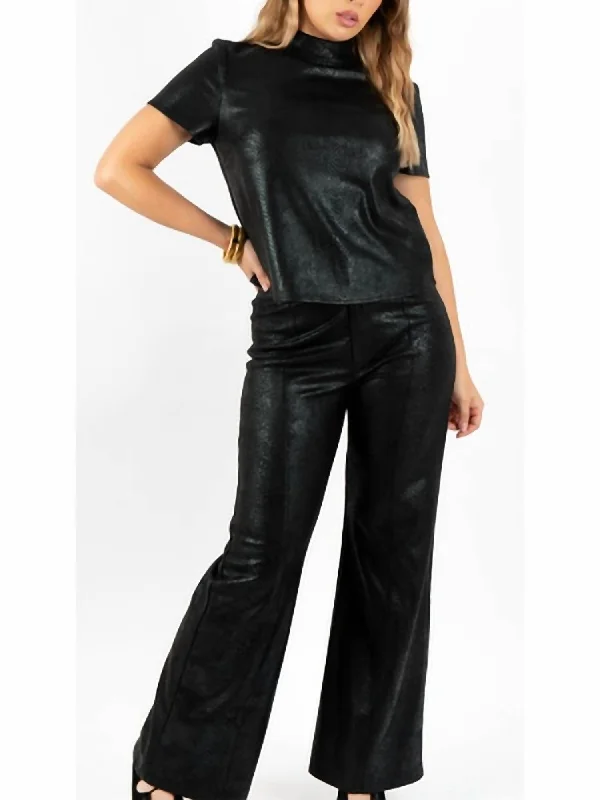 Rio Pant In Black Suede Snake