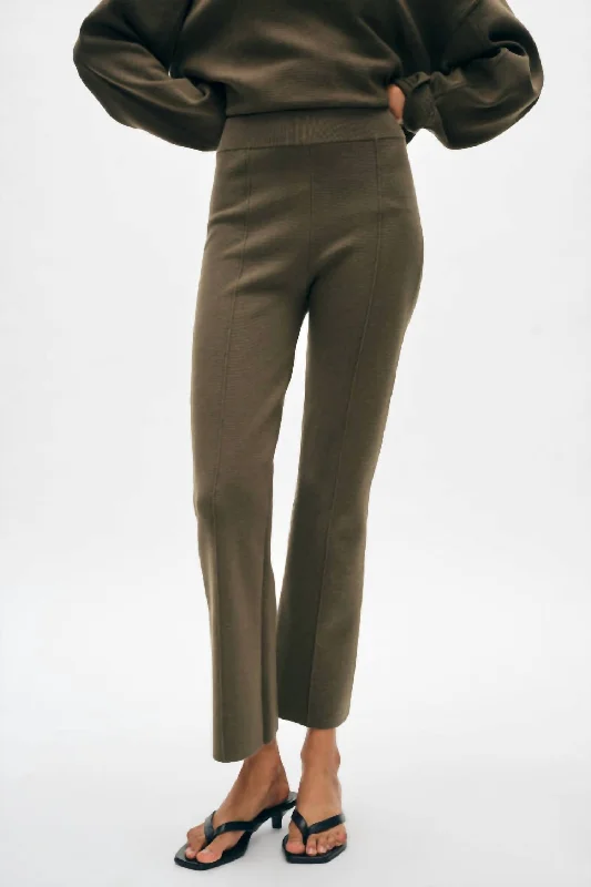 Superfine Organic Cotton Kick Flare Pant In Dark Sage