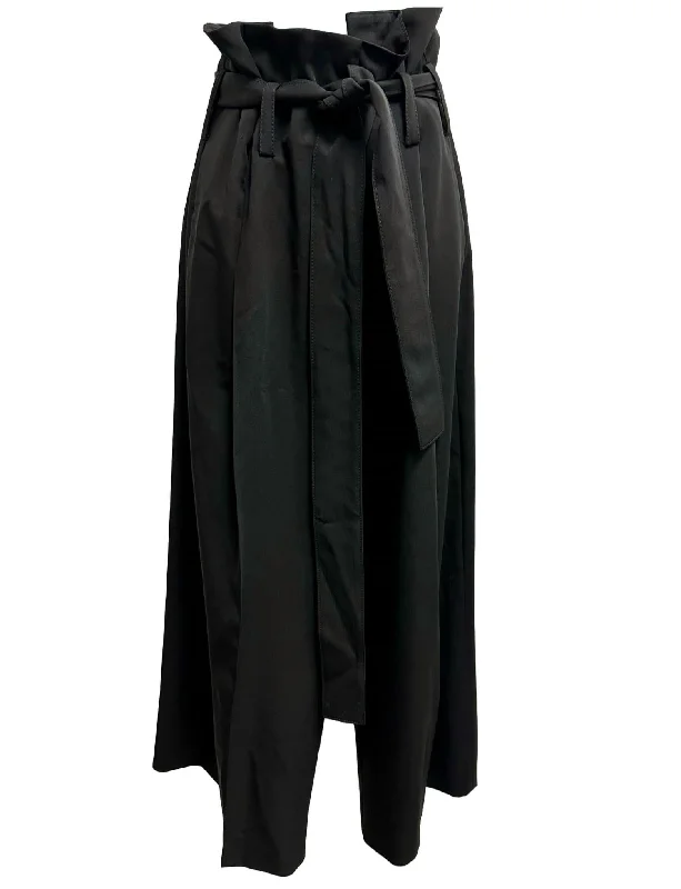 Women's Harley Pleated Pant With Tie Waist In Black